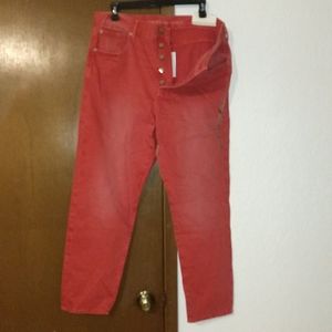 AE Hi-rise girlfriend jeans Sienna red